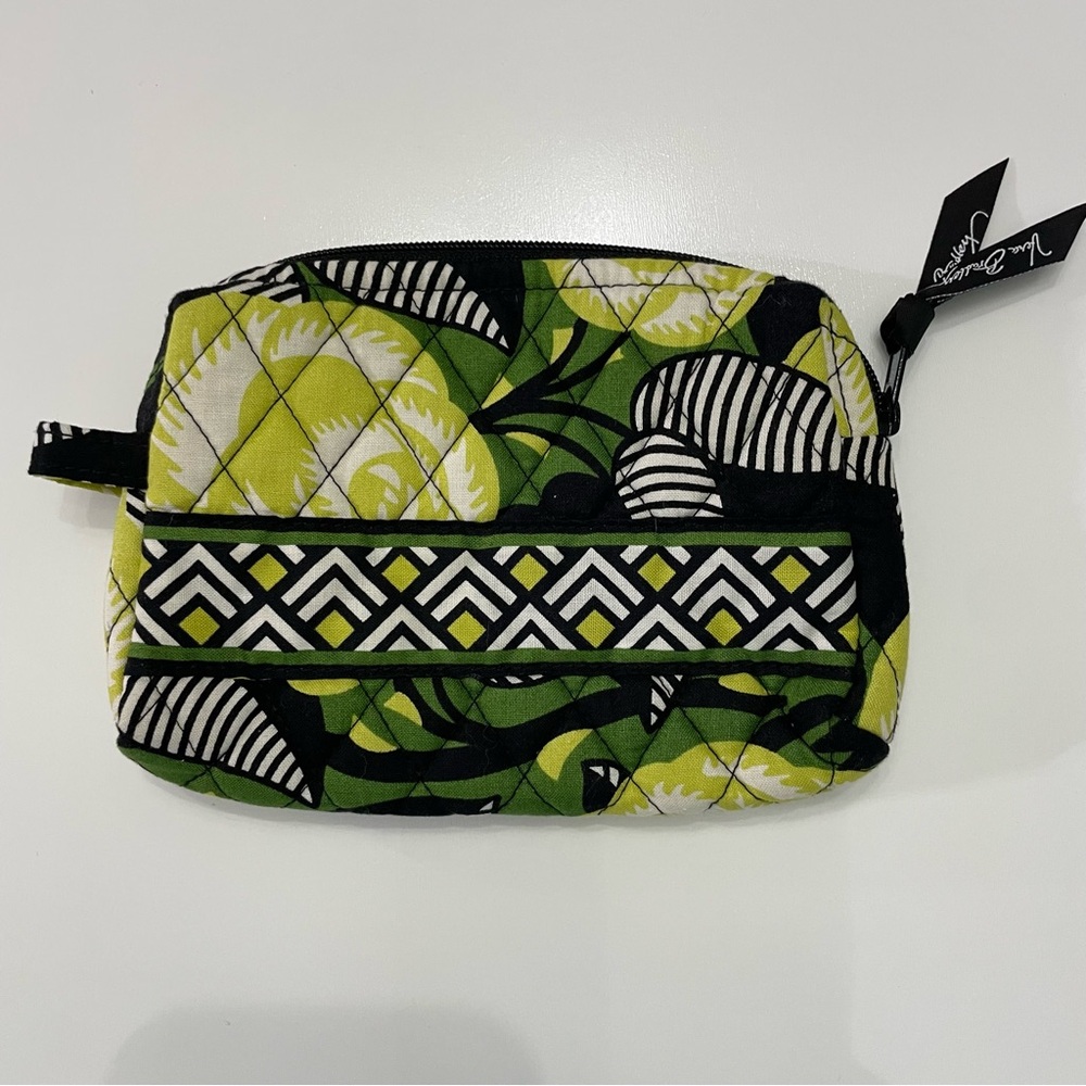 Vera Bradley Quilted Cottagecore Green Cosmetic Bag La Neon Rose Travel Vacation
